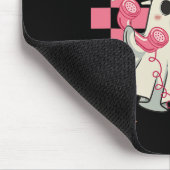 ブーグルーヴィキュート幽霊面白いハロウィーンの女性の子供 マウスパッド (コーナー)