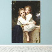 ブーグローによる古典絵画 - 二人の姉妹 （1901） キャンバスプリント (インサイチュ (ウッドフロア))
