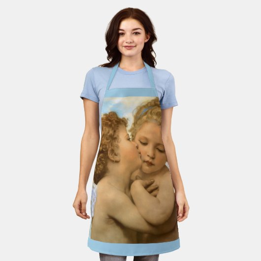 ブーグローによる『初吻(天使の詳細)』 エプロン (着用した状態)