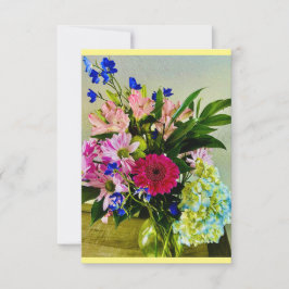 ブーケありがとうご注意 サンキューカード