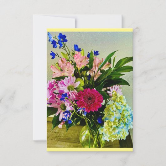 ブーケありがとうご注意 サンキューカード (正面)