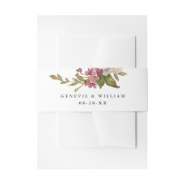 ブーケかわいらしの名前と日付結婚の 招待状ベリーバンド