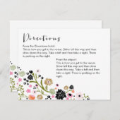 ブーケかわいらしフローラ方向情報カード招待状 エンクロージャーカード (正面/裏面)