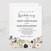 ブーケかわいらしフローラ結婚式招待状 招待状 (正面/裏面)