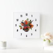 ブーケとムムとデイジー スクエア壁時計 (ホーム)