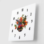 ブーケとムムとデイジー スクエア壁時計 (傾斜)