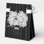 ブーケのスカルバラブラック&ホワイトパーティーの好意 フェイバーボックス (裏面サイド)