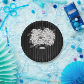 ブーケのスカルバラブラック&ホワイトパーティー ペーパープレート (パーティー)