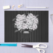 ブーケのスカルバラブラック&ホワイトパーティー 薄葉紙 (クラフト)