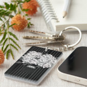 ブーケのスカルバラブラック&ホワイト キーホルダー (正面右)