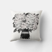 ブーケのスカルバラブラック&ホワイト クッション (裏面)