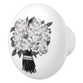 ブーケのスカルバラブラック&ホワイト セラミックノブ (右)