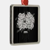 ブーケのスカルバラブラック&ホワイト メタルオーナメント (右)