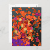 ブーケのハート – バレンタイン シーズンポストカード (正面/裏面)