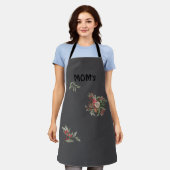 ブーケのバラオールオーバープリントエプロン エプロン (着用した状態)