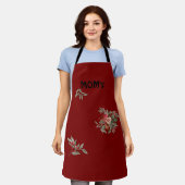 ブーケのバラオールオーバープリントエプロン エプロン (着用した状態)