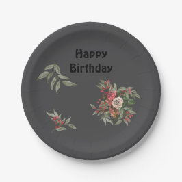 ブーケのバラオールオーバープリントエプロン ペーパープレート