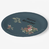 ブーケのバラオールオーバープリントエプロン ペーパープレート (アングル)