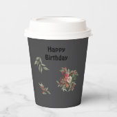 ブーケのバラオールオーバープリントエプロン 紙コップ (正面)