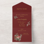 ブーケのバラ オールインワン招待状 (内側)