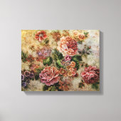ブーケのヴィンテージバラ キャンバスプリント (正面)