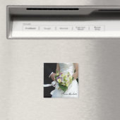 ブーケの水色、日付を保存 マグネット (インサイチュ (食洗機))