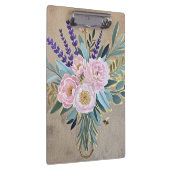 ブーケの芍薬 ラベンダー 花 ラスティック クリップボード (右)