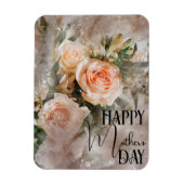 ブーケの赤面ピンクローゼハッピーマザーズデイ マグネット (縦)