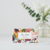 ブーケはっきりしたー | 花カラフルと金ゴールド 名刺 (スタンド正面)