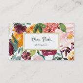 ブーケはっきりしたー | 花カラフルと金ゴールド 名刺 (正面)