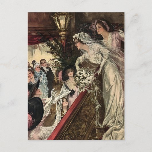 ブーケを投げる ポストカード (正面)