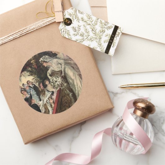 ブーケを投げる ラウンドシール (ギフト)