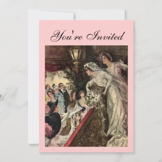 ブーケを投げる 招待状 (正面)