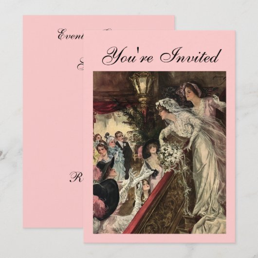 ブーケを投げる 招待状 (正面/裏面)