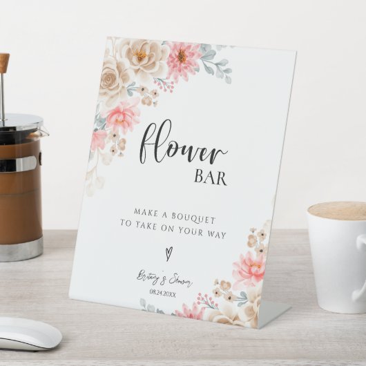 ブーケエレガントフローラベビーシャワーの構築 台座サイン (インサイチュ)