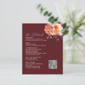 ブーケエレガントブルゴーニュ結婚のエンクロージャカード (スタンド正面)