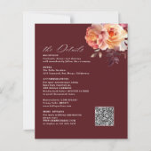 ブーケエレガントブルゴーニュ結婚のエンクロージャカード (正面)