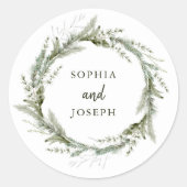 ブーケエレガントー |クリスマス結婚の休日 ラウンドシール (正面)