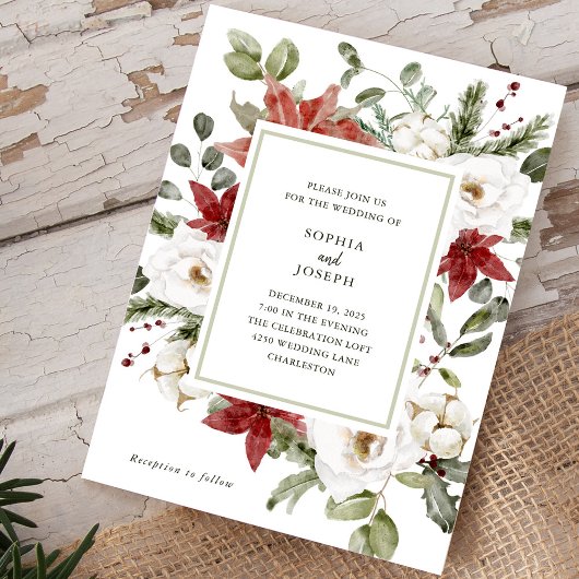 ブーケエレガントー |クリスマス結婚の休日 招待状