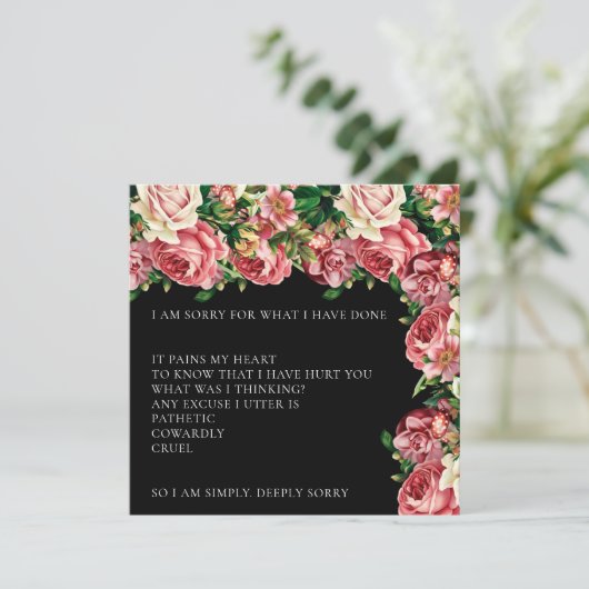 ブーケエレガント赤面すまん謝罪カード サンキューカード (スタンド正面)