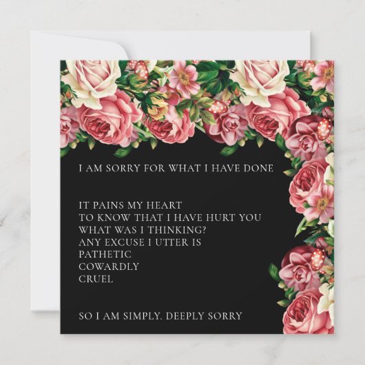 ブーケエレガント赤面すまん謝罪カード サンキューカード (正面)