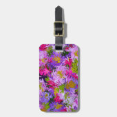 ブーケオブカラーフローラ抽象芸術アートデザイン ラゲッジタグ (正面縦)