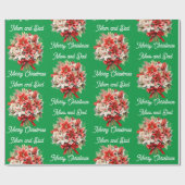 ブーケオブクリスマスイリー名前をカスタムする ラッピングペーパー (フラット)