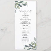 ブーケオブグリーンリー結婚式 プログラム (裏面)