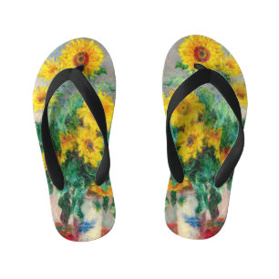 ブーケオブサンフラワーズクロードモネ キッズビーチサンダル