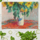 ブーケオブサンフラワーズクロードモネ キッチンタオル (折り畳み)