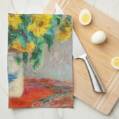 ブーケオブサンフラワーズクロードモネ キッチンタオル (四つ折り)