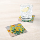 ブーケオブサンフラワーズクロードモネ スクエアペーパーコースター (インサイチュ)