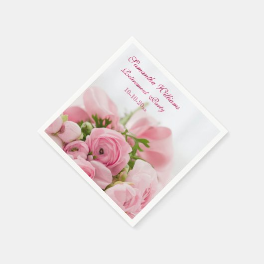 ブーケオブピンクローゼズリタイアメントパーティー スタンダードカクテルナプキン (角)