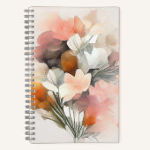 ブーケオータムシーズン自然ウォーターカラーアートペイントティ ノートブック (正面)